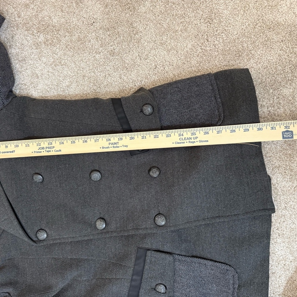Charcoal Double-Breasted Pea‎ Coat - Picture 12 of 13